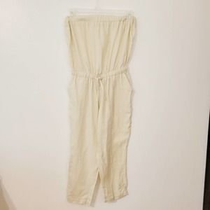 Mariyaab Sleeveless Cream Linen Jumper L